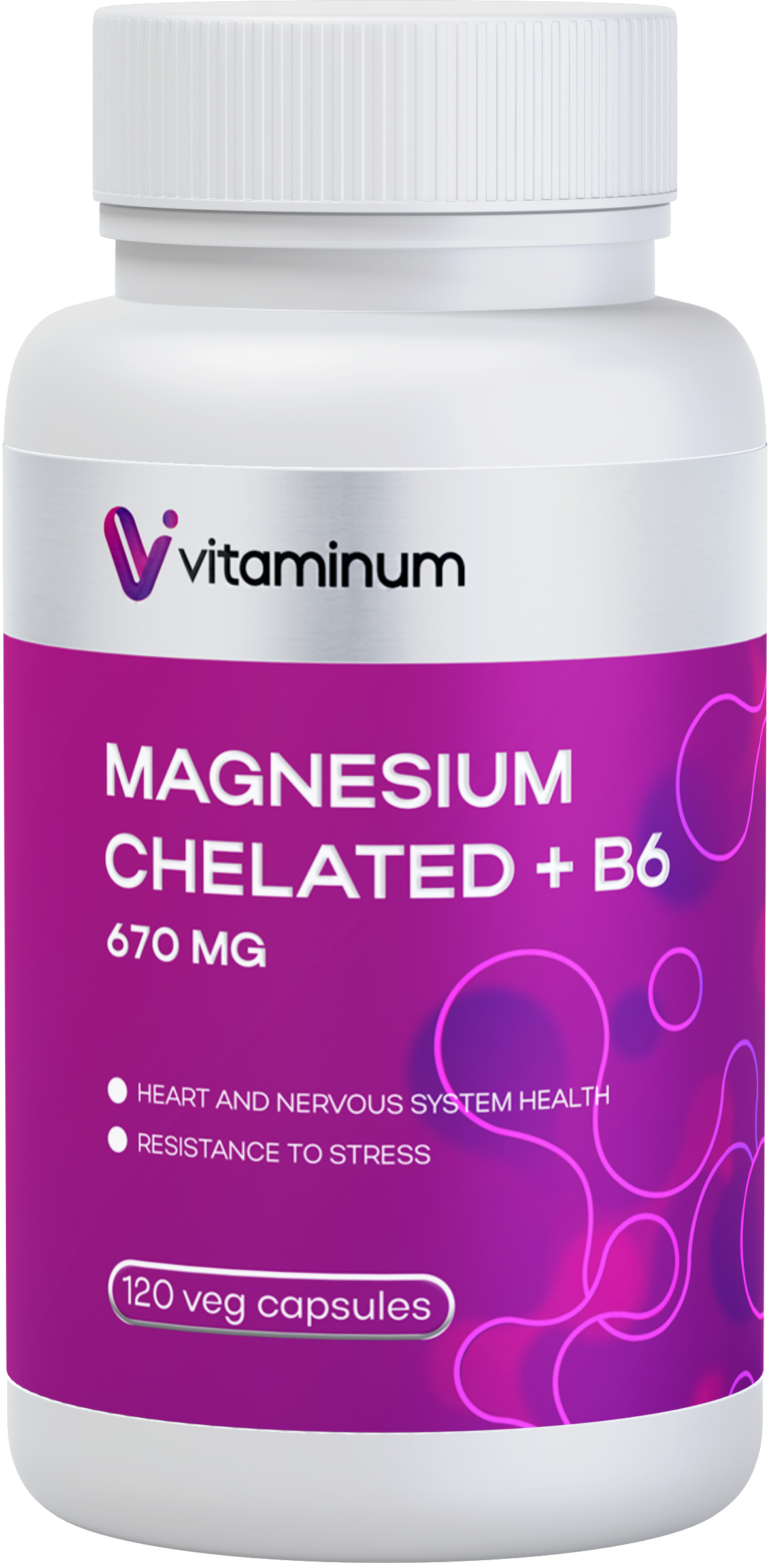  Vitaminum МАГНИЙ ХЕЛАТ + витамин В6 (670 MG) 120 капсул 800 мг  в Туле